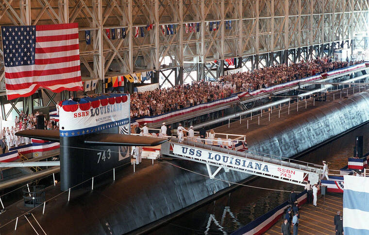 ASSOCIATED PRESS
                                The USS Louisiana, the last of the Trident II nuclear submarines, is commissioned at Kings Bay Naval Submarine Base in St. Marys, Ga., on Sept. 6, 1997.