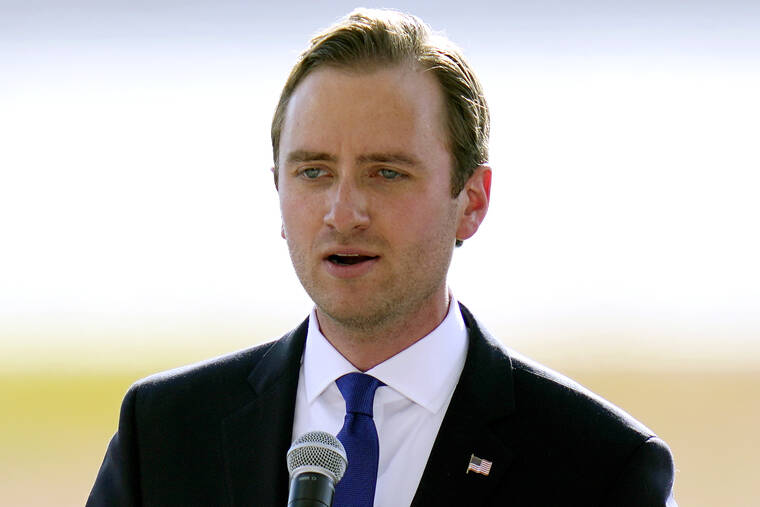 ASSOCIATED PRESS
                                Matt Mowers spoke before a campaign rally for President Donald Trump at Manchester-Boston Regional Airport in Londonderry, N.H., in August 2020. The former Trump administration official who is now running for Congress in New Hampshire voted twice during the 2016 primary election season.