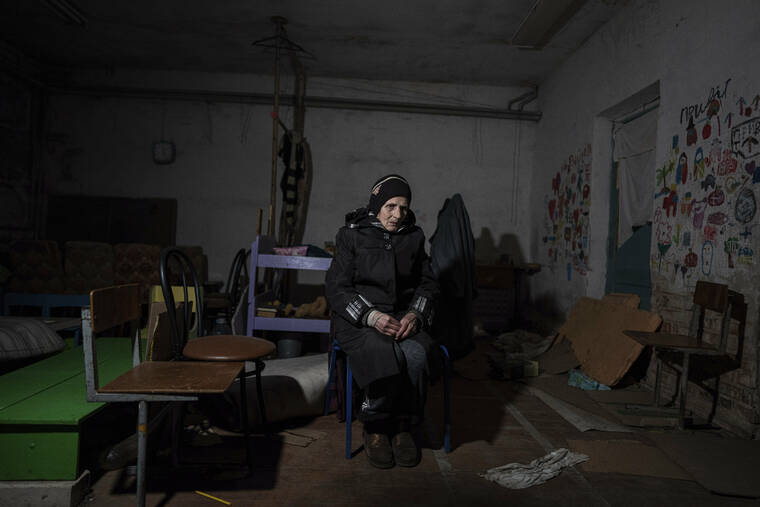 ASSOCIATED PRESS
                                Valentina Saroyan sat in the basement of a school in Yahidne, near Chernihiv, Ukraine, Tuesday. Residents said more than 300 people were trapped for weeks by Russian occupiers in the basement of the school in Yahidne.
