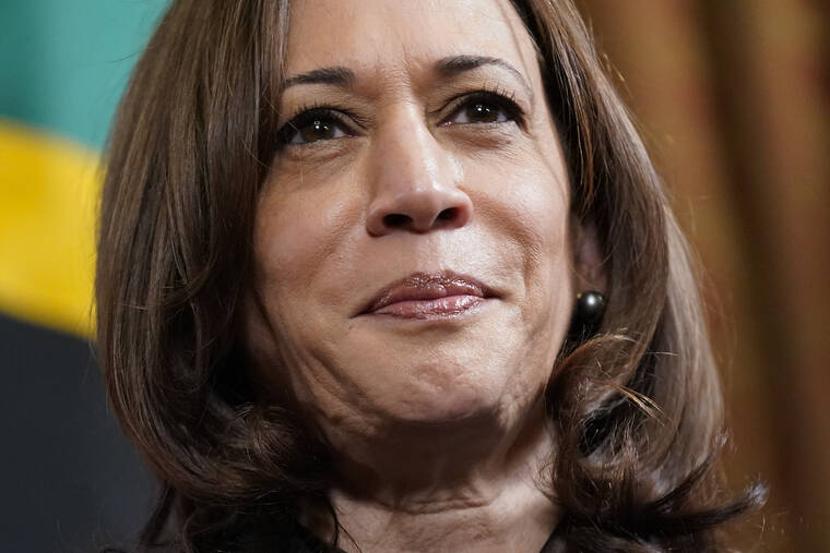 ASSOCIATED PRESS
                                Vice President Kamala Harris met with Tanzanian President Samia Suluhu Hassan in Harris’ ceremonial office in the Eisenhower Executive Office Building on the White House campus, April 15, in Washington. Harris tested positive for COVID-19, today, the White House announced, underscoring the persistence of the highly contagious virus even as the U.S. eases restrictions in a bid to revert to pre-pandemic normalcy.