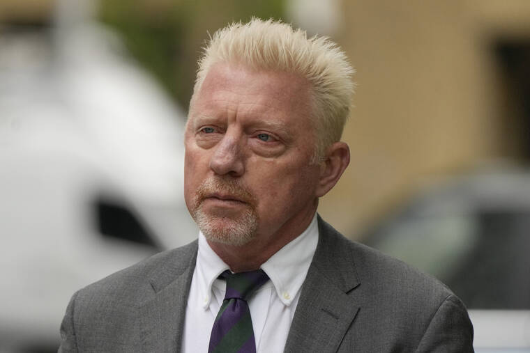 ASSOCIATED PRESS
                                Former Tennis player Boris Becker arrived at Southwark Crown Court for sentencing in London, today. Becker was found guilty earlier of dodging his obligation to disclose financial information to settle his debts.