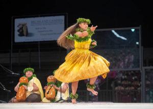 CINDY ELLEN RUSSELL / CRUSSELL@STARADVERTISER.COM
                                Piʻikea Kekihenelehuawewehiikekauʻonohi Lopes of Ka La ‘Onohi Mai O Haʻehaʻe, under the direction of kumu Tracie & Keawe Lopes, performs “No Puna Ke Aiwaiwa Hikina” in the in the hula kahiko portion of the Miss Aloha Hula competition at the 59th annual Merrie Monarch Festival on Thursday. Lopes went on to win the competition.