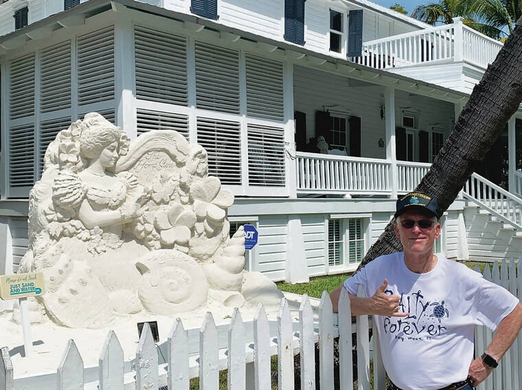 In March, Honolulu resident Ty Aldinger spotted a sand sculpture tribute to Princess Ka‘iulani Cleghorn in Key West, Fla. The sculpture stands at the corner of Vernon and Waddell avenues, across from Louie’s Backyard restaurant. Photo by 
Charlie Aldinger.