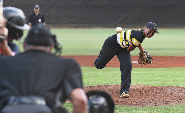 STEVEN ERLER / SPECIAL TO THE STAR-ADVERTISER
                                Nanakuli’s Donald Kapaku struck out six batters in Saturday’s win over rival Waianae.