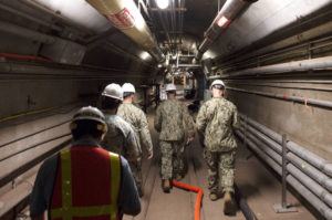 ASSOCIATED PRESS
                                Rear Adm. John Korka, Commander, Naval Facilities Engineering Systems Command (NAVFAC), and Chief of Civil Engineers, leads Navy and civilian water quality recovery experts through the tunnels of the Red Hill Bulk Fuel Storage Facility, near Pearl Harbor, Hawaii.