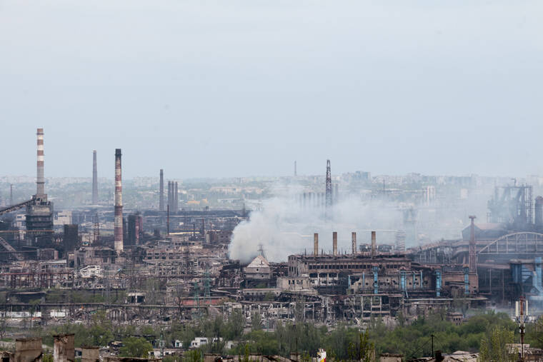 ASSOCIATED PRESS
                                Smoke rose from the Metallurgical Combine Azovstal in Mariupol, in territory under the government of the Donetsk People’s Republic, eastern in Mariupol, Ukraine, Thursday. The United Nations raced today to rescue more civilians from the tunnels under a besieged steel plant in Mariupol and the city at large, even as fighters holed up at the sprawling complex made their last stand to prevent Moscow’s complete takeover of the strategic port.