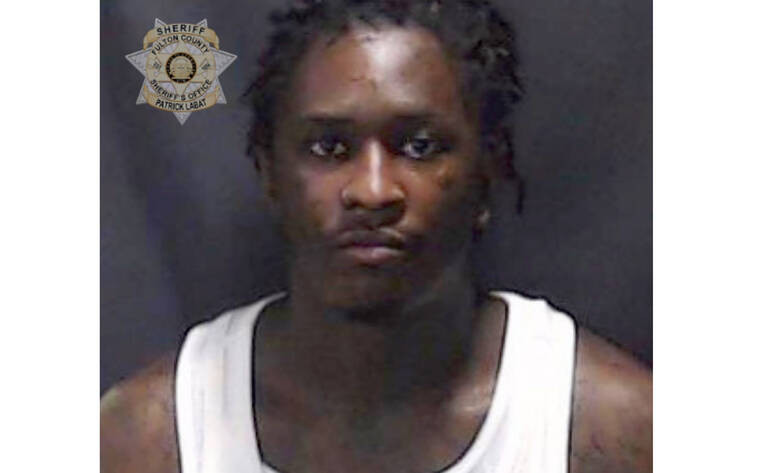 Fulton County Sheriff’s Office via ASSOCIATED PRESS
                                A booking photo of Atlanta rapper Young Thug. The Atlanta rapper, whose name is Jeffrey Lamar Williams, was one of 28 people indicted Monday, in Georgia on conspiracy to violate the state’s RICO act and street gang charges, according to jail records.
