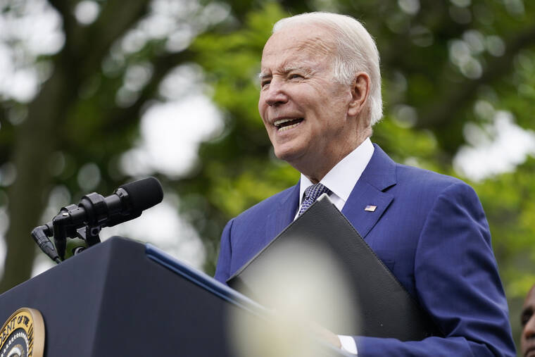 ASSOCIATED PRESS
                                President Joe Biden speaks at a Rose Garden event at the White House on Friday.