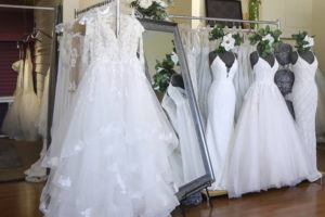 ASSOCIATED PRESS / 2020
                                Wedding dresses are displayed at a bridal shop in East Dundee, Ill. Far fewer Americans were married during the first year of the COVID-19 pandemic, with the number of U.S. marriages in 2020 being the lowest recorded since 1963, according to statistics released by the Centers for Disease Control and Prevention on Tuesday, May 17.