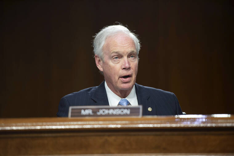 BONNIE CASH/POOL PHOTO VIA ASSOCIATED PRESS
                                Sen. Ron Johnson, R-Wis., spoke during a Senate Foreign Relations committee hearing on the Fiscal Year 2023 Budget in Washington, April 26.