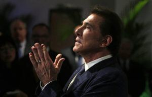 ASSOCIATED PRESS
                                Former Las Vegas casino mogul Steve Wynn gestured at a news conference in Medford, Mass., in March 2016. The Justice Department sued longtime Las Vegas casino mogul Steve Wynn today to compel him to register as a foreign agent because of lobbying work it says he performed at the behest of the Chinese government during the Trump administration.