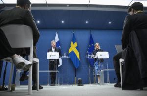 ASSOCIATED PRESS
                                President of Finland Sauli Niinisto, left, and Swedish Prime Minister Magdalena Andersson attend a joint news conference in Stockholm, on Tuesday.