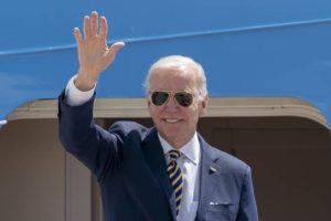 ASSOCIATED PRESS
                                President Joe Biden waves as he boards Air Force One for a trip to South Korea and Japan today.