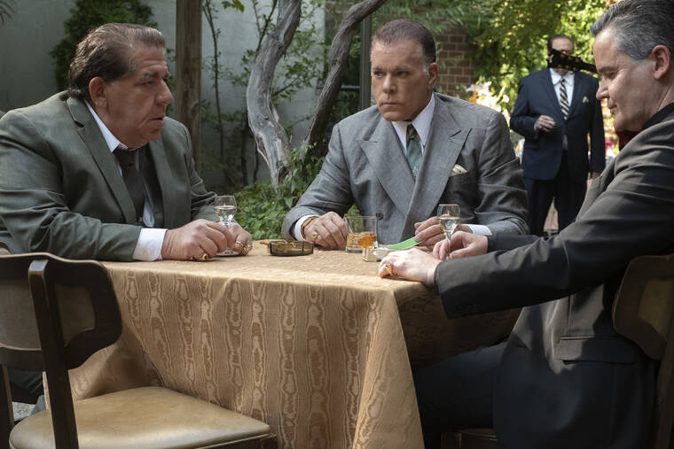 WARNER BROS. PICTURES VIA ASSOCIATED PRESS
                                From left, Joey Coco Diaz, Ray Liotta and John Borras in “The Many Saints of Newark.” Liotta, the actor best known for playing mobster Henry Hill in “Goodfellas” and baseball player Shoeless Joe Jackson in “Field of Dreams,” has died.