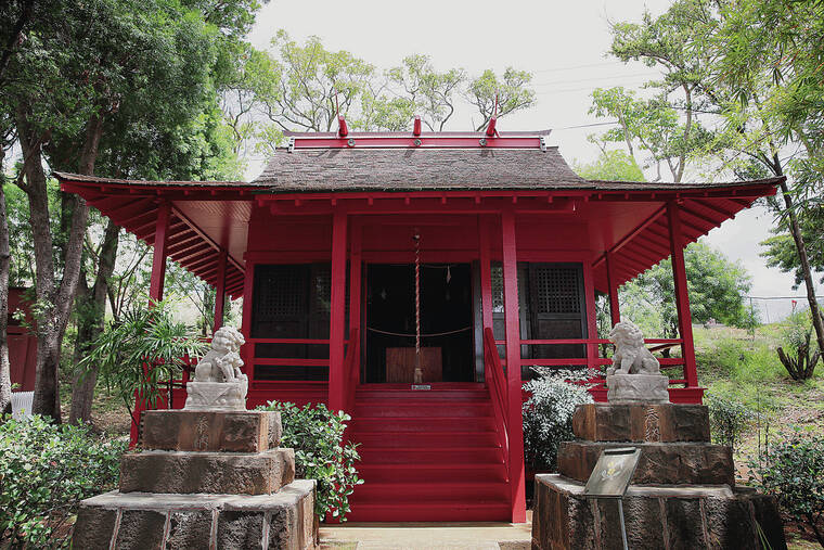 JAMM AQUINO / JAQUINO@STARADVERTISER.COM
                                The Wakamiya Inari Shrine, built in 1914 in Kakaako, is one of two original structures in Hawaii’s Plantation Village.