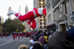 INVISION / AP/ 2017
                                The Red Mighty Morphin Power Ranger float appears at the 91st Macy’s Thanksgiving Day Parade in New York.