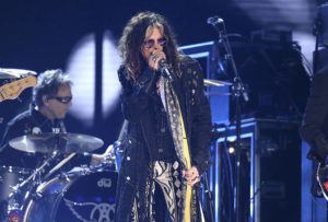 INVISION / AP / 2020
                                Steven Tyler, of the musical group Aerosmith, performs at the 62nd annual Grammy Awards in Los Angeles.