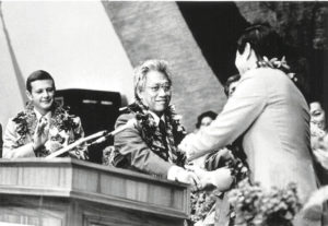STAR-ADVERTISER / 1979
                                Richard “Dickie” Wong was photographed on opening day of the state Legislature in 1979. Wong held the Senate presidency from 1979 to December 1992.