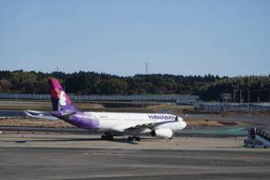 ASSOCIATED PRESS
                                This photo shows a Hawaiian Airlines plane at the Narita International Airport in Narita, east of Tokyo.