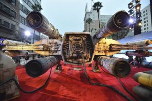 JORDAN STRAUSS/INVISION/AP / 2016
                                A replica of an X-Wing Starfighter appears at the world premiere of “Rogue One: A Star Wars Story” at the Pantages Theatre in Los Angeles.