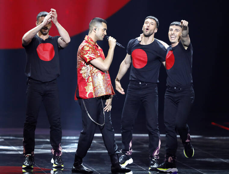 ASSOCIATED PRESS
                                Mahmood of Italy performs the song “Soldi” during the 2019 Eurovision Song Contest grand final in Tel Aviv, Israel, on May 18, 2019.