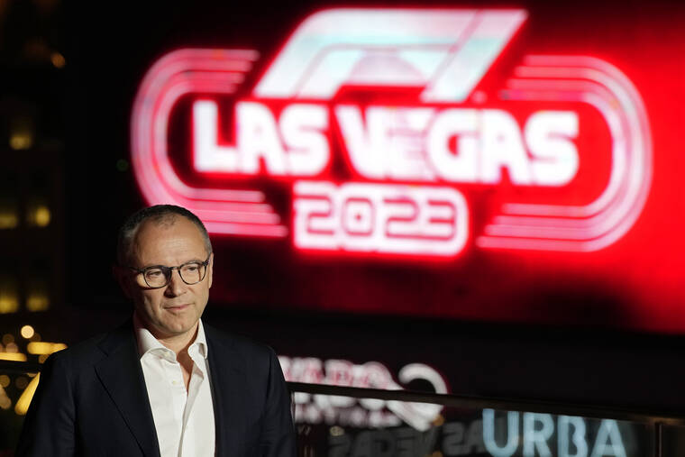 ASSOCIATED PRESS
                                Stefano Domenicali, president and CEO of Formula 1, speaks during a news conference announcing a 2023 Formula One Grand Prix race to be held in Las Vegas on March 30.