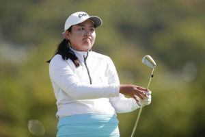 ASSOCIATED PRESS
                                Allisen Corpuz reacts to her shot at the 17th tee during the third round of the LPGA’s Palos Verdes Championship golf tournament on April 30 in Palos Verdes Estates, Calif.