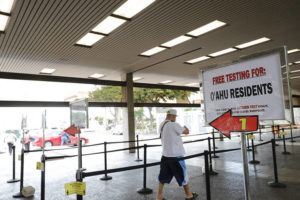 JAMM AQUINO / OCT. 13
                                The City and County of Honolulu will once again offer free COVID-19 testing for Oahu residents at the Daniel K. Inouye International Airport seven days a week.