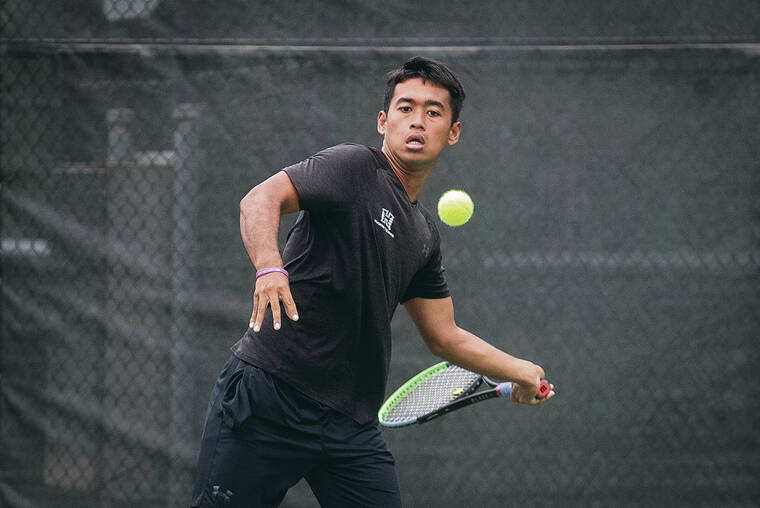 CINDY ELLEN RUSSELL / CRUSSELL@STARADVERTISER.COM 
                                Andre Ilagan rose to prominence in the national rankings with a run to the semifinals of the ITA All-American tournament in Tulsa, Okla., in October.