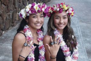 CRAIG T. KOJIMA / CKOJIMA@STARADVERTISER.COM
                                Moanalua High School twins, Abrie and Bailey Prinea, who recently tried out and made the University of Arizona cheer team, showed off their state championship rings they won as freshman and seniors.