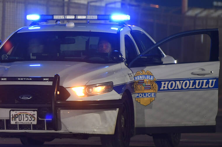 STAR-ADVERTISER FILE / 2019
                                Honolulu police officers arrested two men in Waianae early this morning after shots were fired outside a liquor establishment.