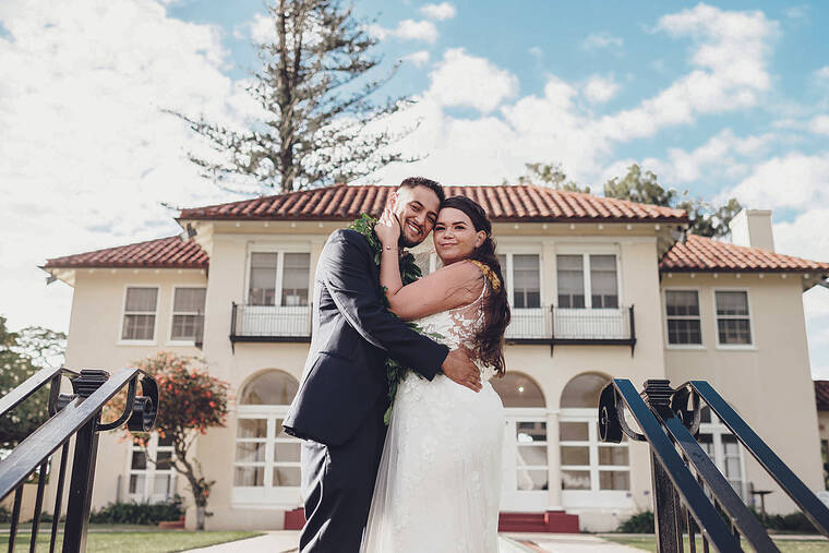 COURTESY <a href="http://www.aaronnajera.com" target="_blank">AARON NAJERA PHOTOGRAPHY</a>
                                Ashley and Spencer Ishikawa Jr. renewed their wedding vows May 15 at the Hui No‘eau Visual Arts Center in Makawao.