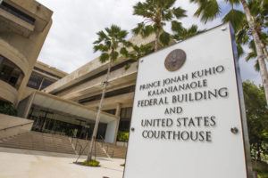 STAR-ADVERTISER FILE
                                Prince Jonah Kuhio Kalanianaole Federal Building and United States Courthouse, U.S. District Court in Honolulu. A federal judge has ordered that Alden Bunag, a 33-year-old Pearl City High School substitute teacher charged with distribution of child pornography, be held in custody.