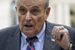 Rudy Giuliani struck while campaigning on Staten Island