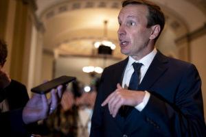 ASSOCIATED PRESS
                                Sen. Chris Murphy, D-Conn., who has led the Democrats in bipartisan Senate talks to rein in gun violence, pauses for questions from reporters at the Capitol in Washington on Wednesday.