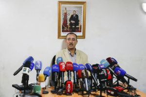 ASSOCIATED PRESS
                                The father of Moroccan Ibrahim Saadun, who was captured and sentenced to death in Russian-held eastern Ukraine, speaks to the media in a press conference in Rabat, Morocco.