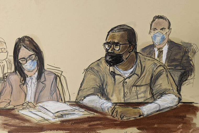 ASSOCIATED PRESS
                                In this courtroom sketch, R. Kelly and his attorney Jennifer Bonjean, left, appear during his sentencing hearing in federal court, today, in New York. The former R&B superstar was convicted of racketeering and other crimes.