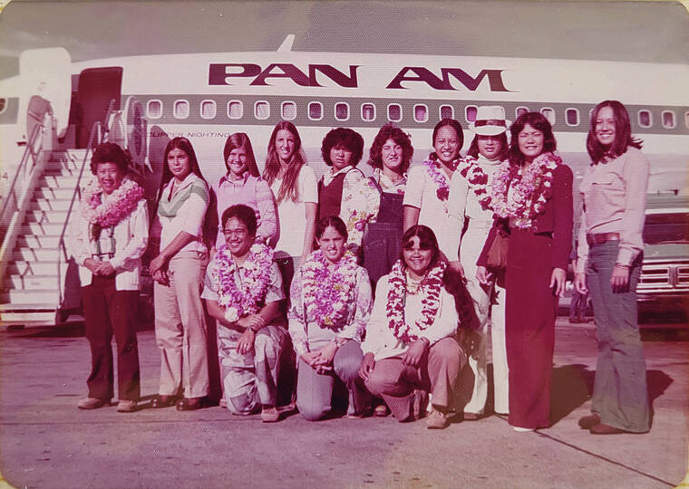 PHOTO COURTESY PATSY DUNG
                                The UH women’s basketball team prepared to embark on its first mainland trip during the 1975-76 season.