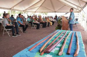STAR-ADVERTISER
                                Companies, LLC in partnership with Kapolei Community Development Corporation (KCDC) and the Department of Hawaiian Home Lands break ground for Ho’omaka Marketplace on Wednesday, June 22, 2022.