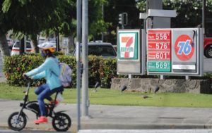 JAMM AQUINO/JAQUINO@STARADVERTISER.COM
                                Gas prices are seen on signage outside a 76 gas station on Thursday, June 2, 2022, in Honolulu.