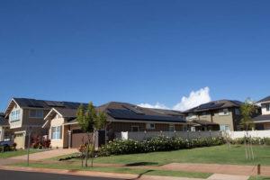GEORGE F. LEE / GLEE@STARADVERTISER.COM
                                Homes with solar panels are seen at Koa Ridge.