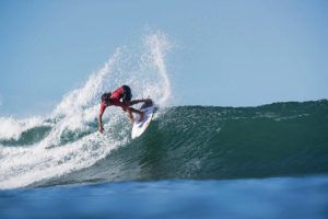 COURTESY TONY HEFF / WORLD SURF LEAGUE
                                Eli Hanneman, above, maneuvered at the top of the wave during the quarterfinal of the WSL Priority Destinations Pro at Ala Moana Bowls on Tuesday. Hannemann won the men’s title.