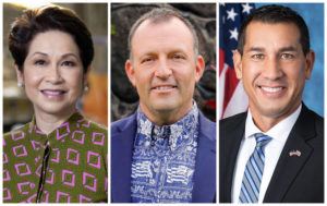 COURTESY PHOTOS / STAR-ADVERTISER
                                Hawaii gubernatorial candidates Vicky Cayetano, Josh Green and Kai Kahele.