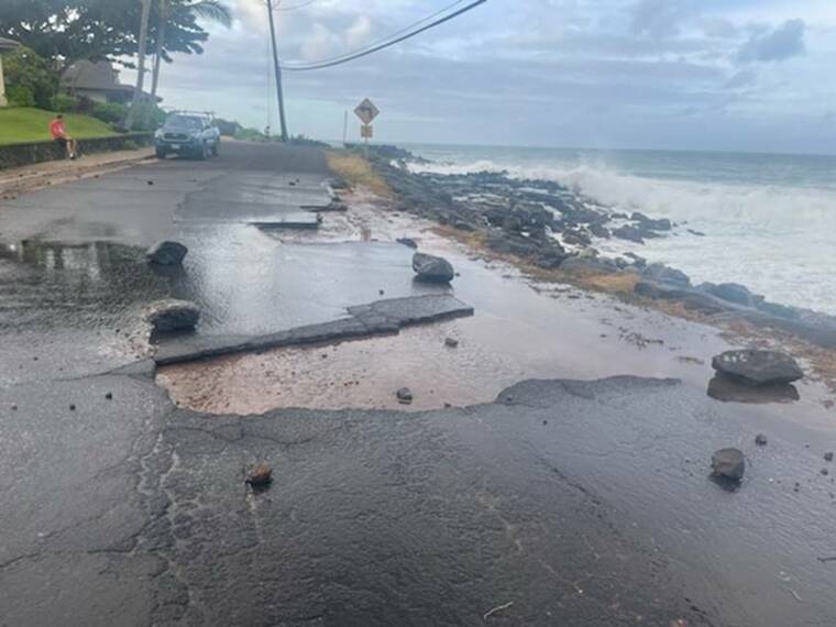 COURTESY COUNTY OF KAUAI
                                On Kauai, Hoone Road in Poipu from Kuai Road to Pee Road has been closed until further notice.