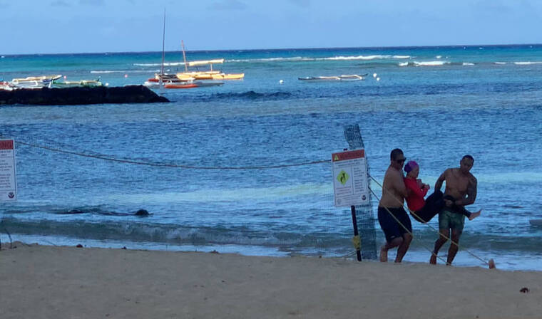 VIDEO: Woman injured swimming near nursing Hawaiian monk seal and her pup  in Waikiki | Honolulu Star-Advertiser