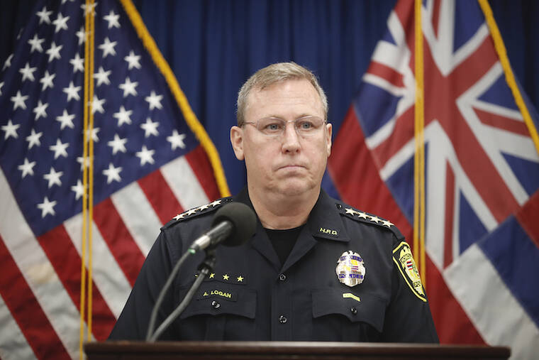 CINDY ELLEN RUSSELL / CRUSSELL@STARADVERTISER.COM
                                Honolulu Police Department Chief Joe Logan holds a news conference at HPD Headquarters, June 17. Logan joins the Honolulu Star-Advertiser’s “Spotlight Hawaii” livestream show today at 10:30 a.m. to answer viewer questions.