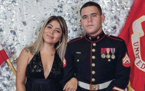 COURTESY PHOTO
                                U.S. Marine Bryant Tejeda-Castillo, 29, right, with ex-wife Dana Alotaibi, 27.