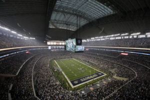 ASSOCIATED PRESS / 2013
                                Fans watch at the start of an NFL football game inside AT&T Stadium between the New York Giants and Dallas Cowboys in Arlington, Texas. The Dallas Cowboys sparked criticism on social media Tuesday, July 5, after announcing a marketing agreement with a gun-themed coffee company with blends that include “AK-47 Espresso,” “Silencer Smooth” and “Murdered Out.” The partnership with the Black Rifle Coffee Co. was revealed on Twitter the day after six people died in a shooting at a Fourth of July parade in suburban Chicago.