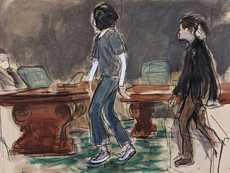 ASSOCIATED PRESS
                                Ghislaine Maxwell, left, in this courtroom sketch, is escorted by a U.S. Marshal as she enters the courtroom for her sentencing in federal court, June 28, in New York. Maxwell, the jet-setting socialite turned convicted sex trafficker, is off to Florida to serve a 20-year federal prison sentence for helping financier Jeffrey Epstein sexually abuse underage girls — returning to the same state, but a far cry from the posh lifestyle, where she committed some of her crimes.