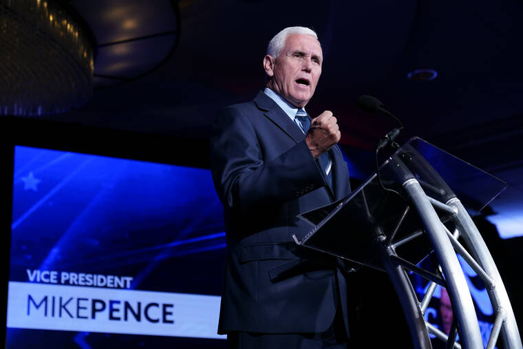 ASSOCIATED PRESS
                                Former Vice President Mike Pence speaks at Young America’s Foundation’s National Conservative Student Conference in Washington.